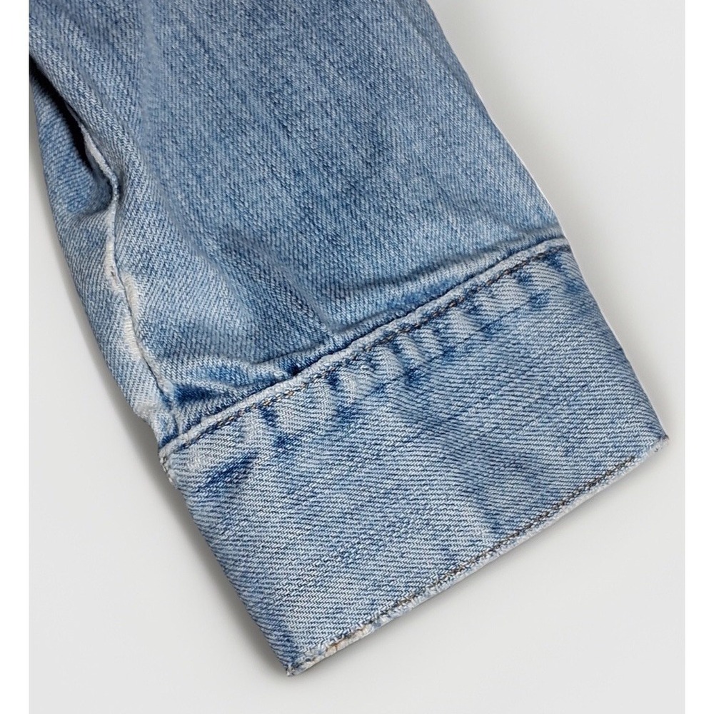 Gap 1969 Womens Light Wash Denim Trucker Jacket Size M Blue Stretch Cotton Blend - Picture 10 of 14